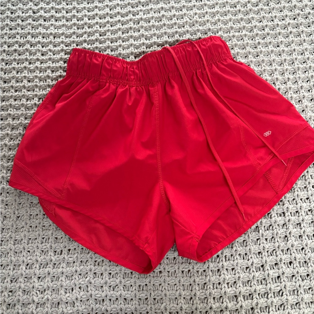 Vibrant Red Women's Athletic Shorts